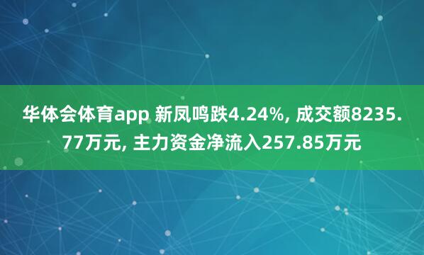 华体会体育app 新凤鸣跌4.24%， 成交额8235.77万元， 主力资金净流入257.85万元