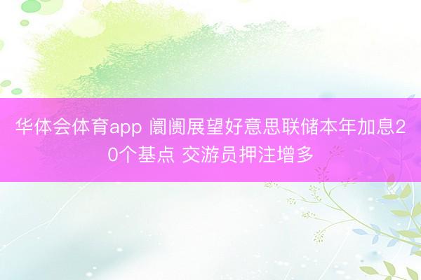 华体会体育app 阛阓展望好意思联储本年加息20个基点 交游员押注增多