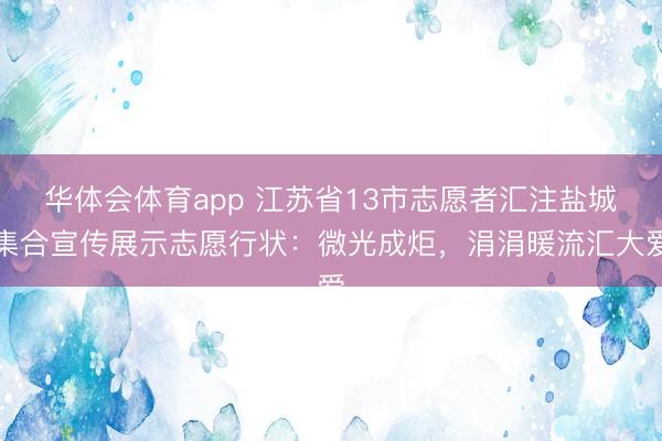华体会体育app 江苏省13市志愿者汇注盐城集合宣传展示志愿行状：微光成炬，涓涓暖流汇大爱
