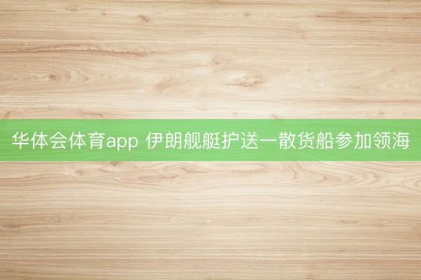 华体会体育app 伊朗舰艇护送一散货船参加领海