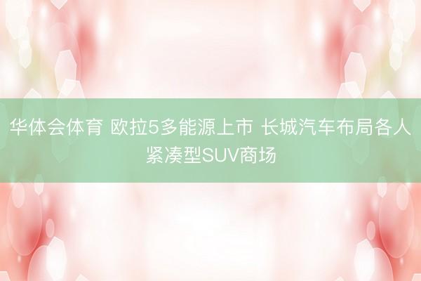 华体会体育 欧拉5多能源上市 长城汽车布局各人紧凑型SUV商场