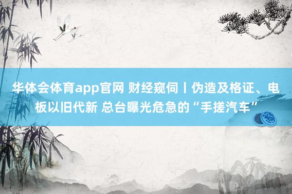 华体会体育app官网 财经窥伺丨伪造及格证、电板以旧代新 总台曝光危急的“手搓汽车”