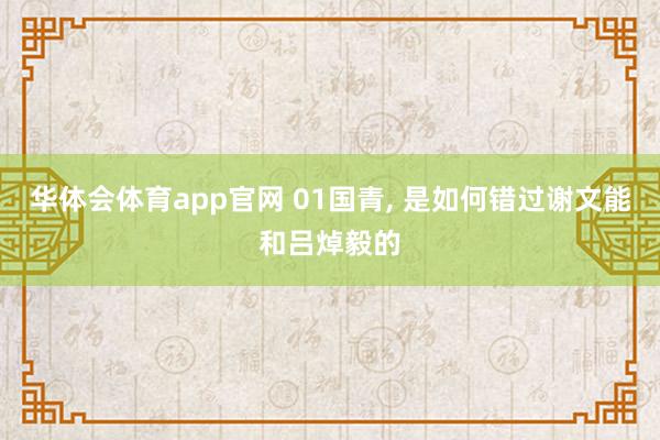 华体会体育app官网 01国青， 是如何错过谢文能和吕焯毅的