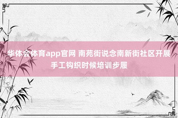 华体会体育app官网 南苑街说念南新街社区开展手工钩织时候培训步履