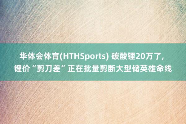 华体会体育(HTHSports) 碳酸锂20万了， 锂价“剪刀差”正在批量剪断大型储英雄命线