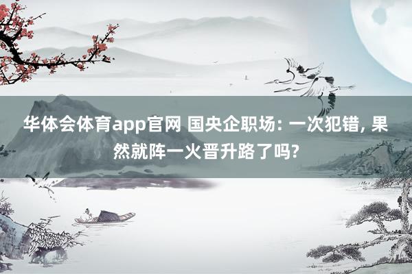 华体会体育app官网 国央企职场: 一次犯错, 果然就阵一火晋升路了吗?