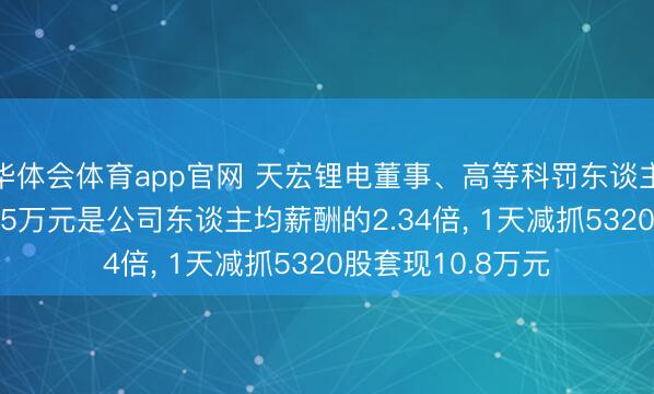 华体会体育app官网 天宏锂电董事、高等科罚东谈主员钱旭年薪24.35万元是公司东谈主均薪酬的2.34倍, 1天减抓5320股套现10.8万元